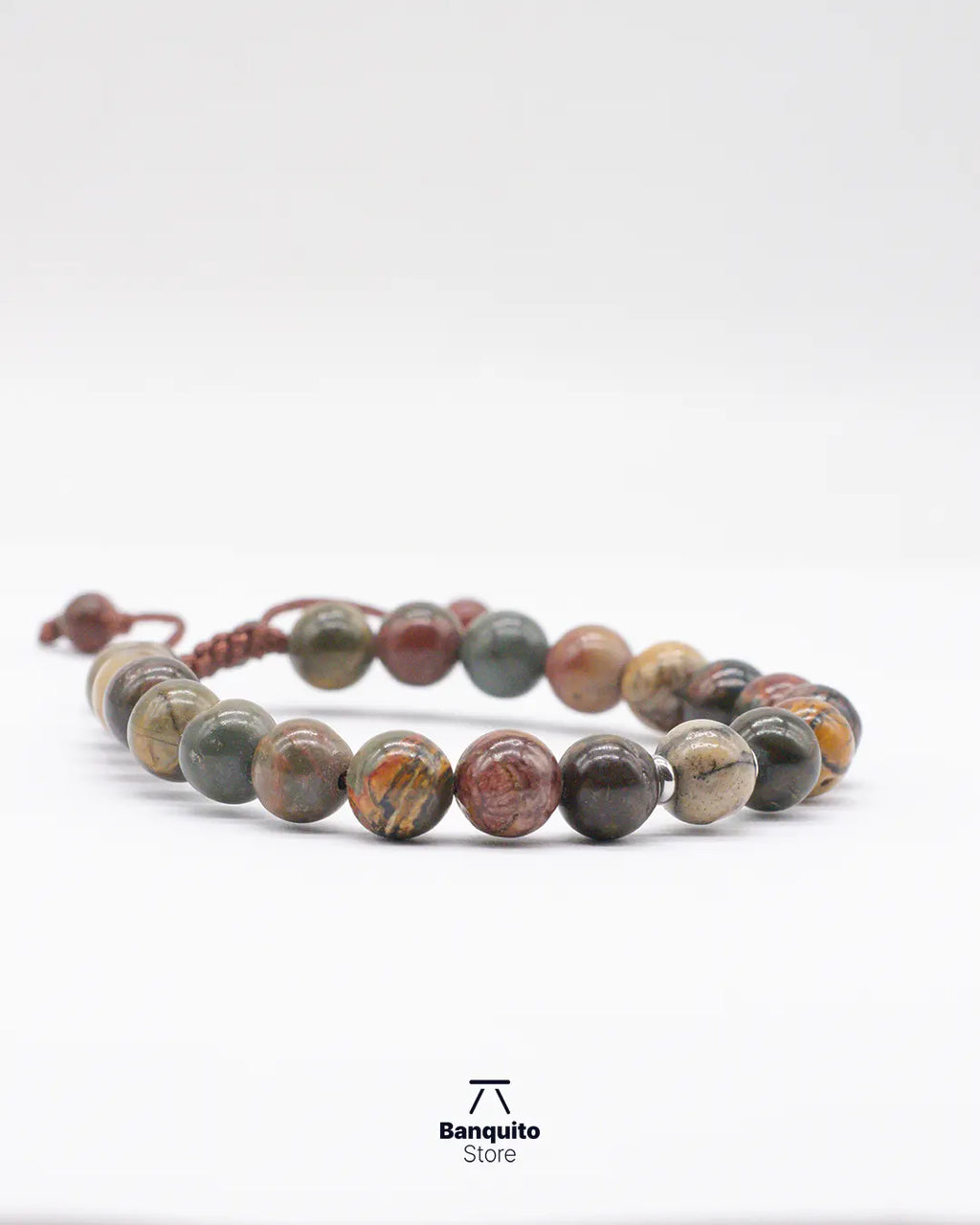 Pulsera de Jaspe Picasso Natural 8 mm para Hombre | Banquito Store