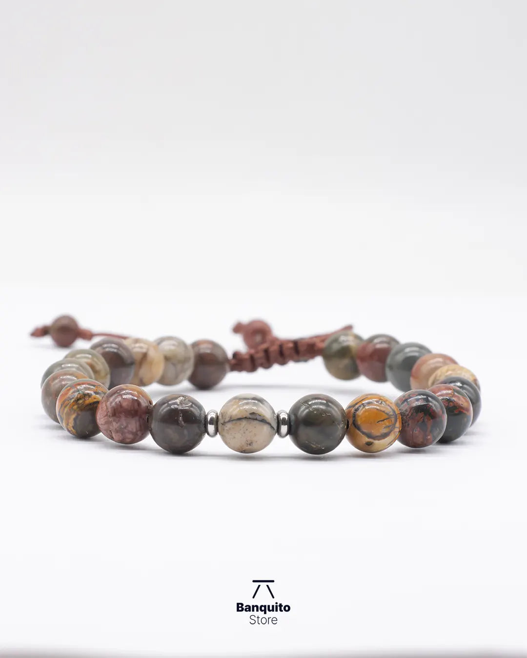 Pulsera de Jaspe Picasso Natural 8 mm para Hombre | Banquito Store