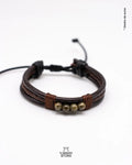 Pulsera de Cuero Granate Verde Natural
