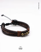 Pulsera de Cuero Granate Verde Natural