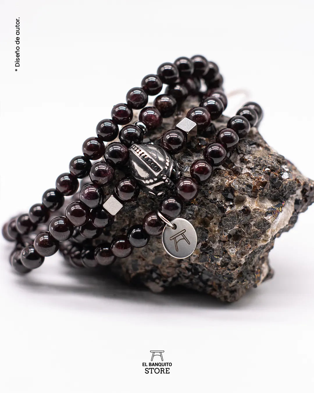 Pulseras Granate natural (Manga de cuatro vueltas) Exclusivo del Banquito