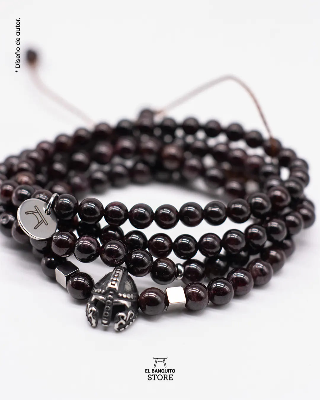 Pulseras Granate natural (Manga de cuatro vueltas) Exclusivo del Banquito