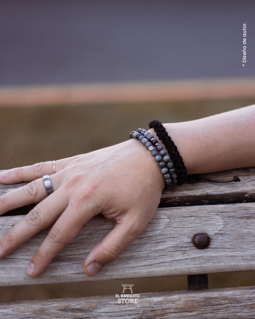 Pulseras para hombre de Ojo de Halcón y Shungita