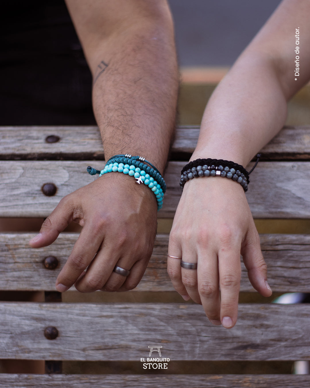 Pulseras para hombre de Ojo de Halcón y Shungita