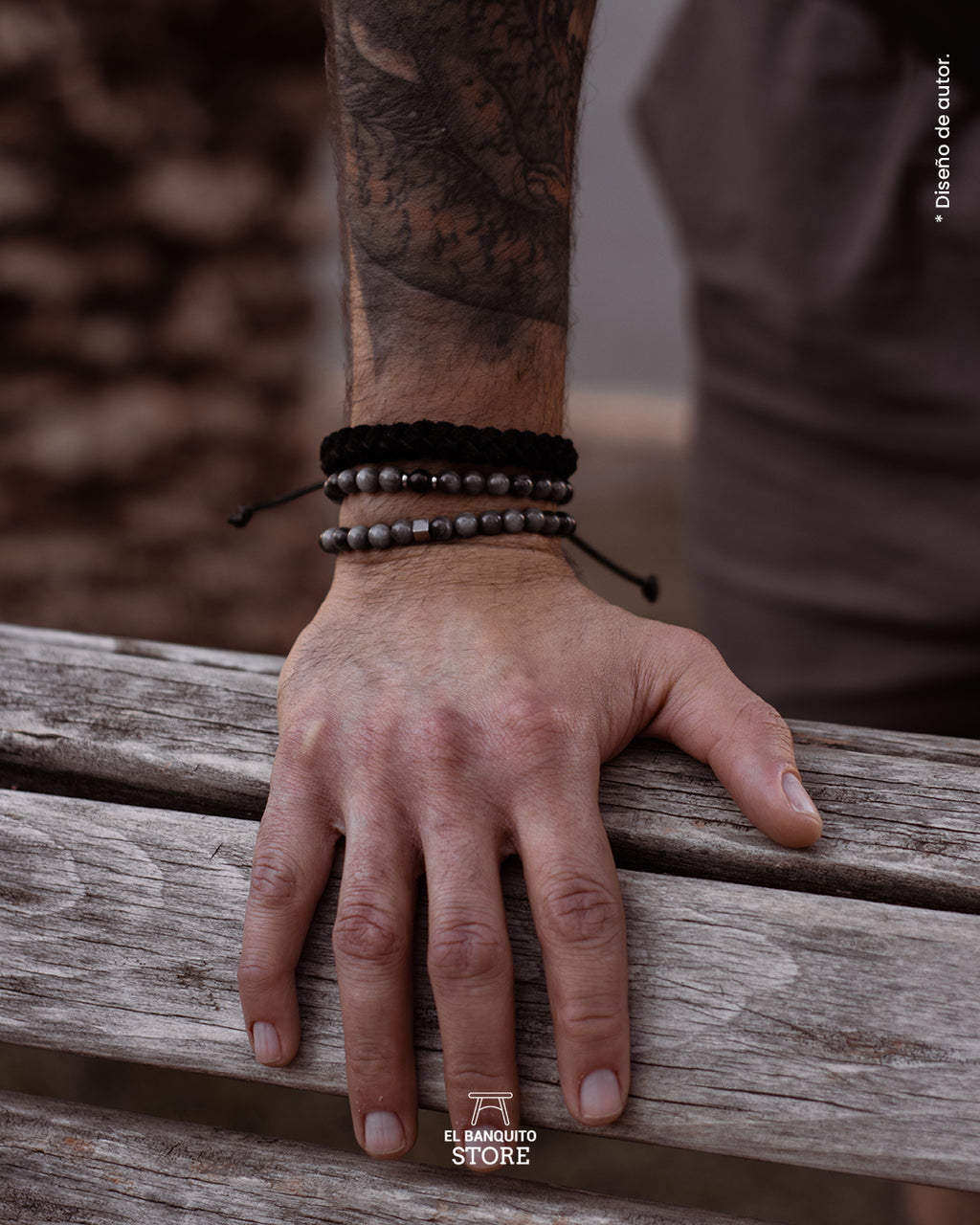 Pulseras para hombre de Ojo de Halcón y Shungita