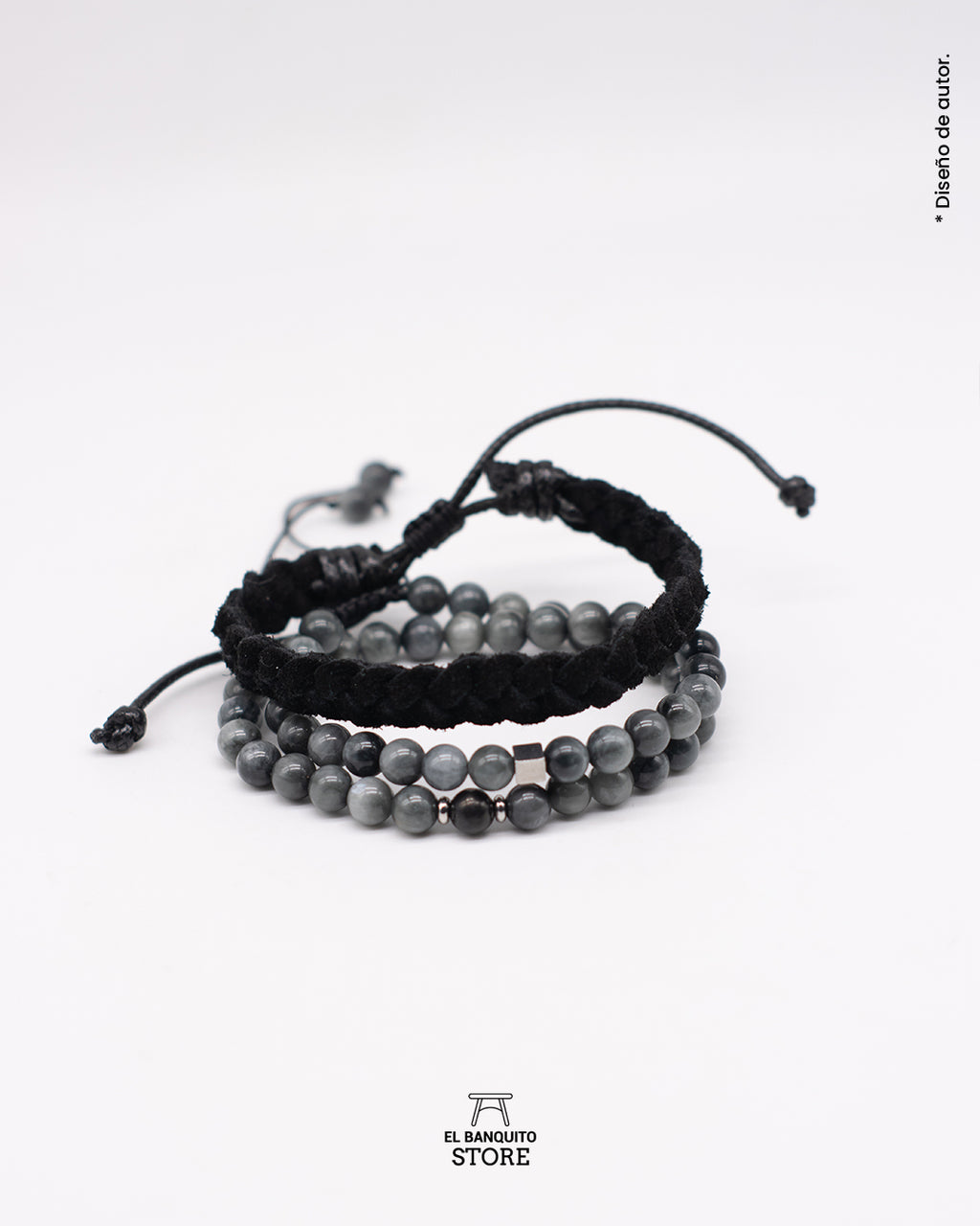 Pulseras para hombre de Ojo de Halcón y Shungita