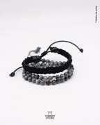 Pulseras para hombre de Ojo de Halcón y Shungita