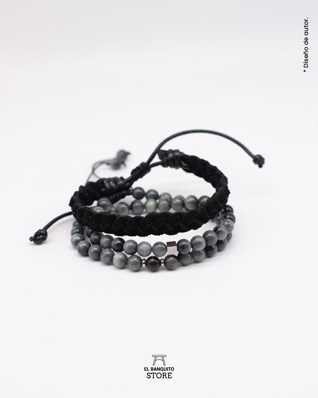 Pulseras para hombre de Ojo de Halcón y Shungita