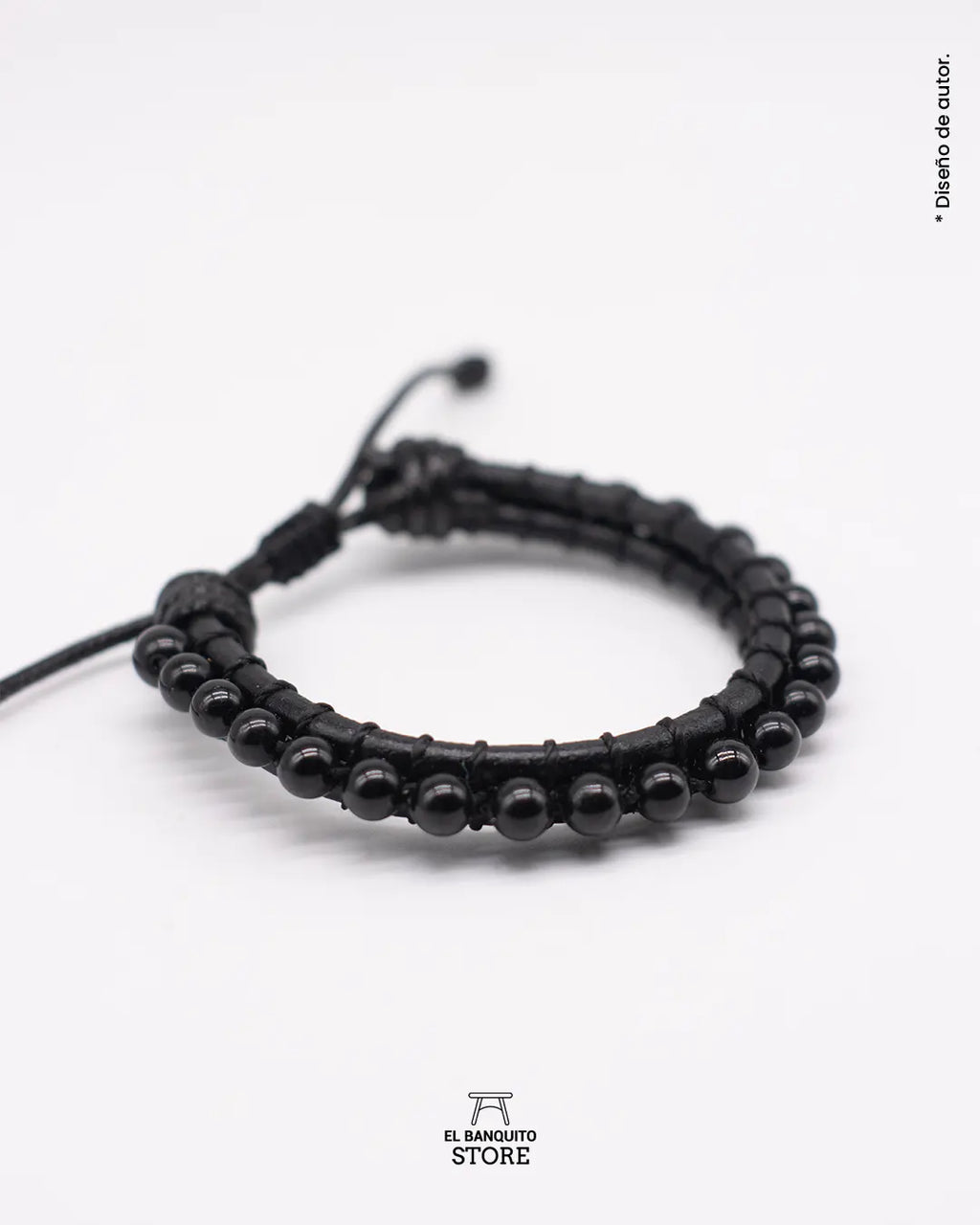 Pulsera de Turmalina negra/Pulsera de Cuero
