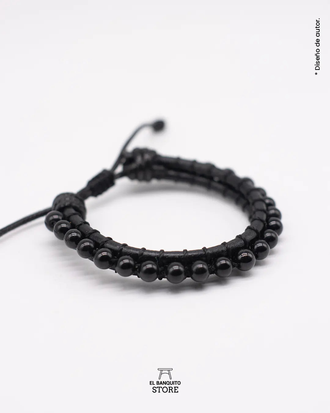 Pulsera de Turmalina negra/Pulsera de Cuero