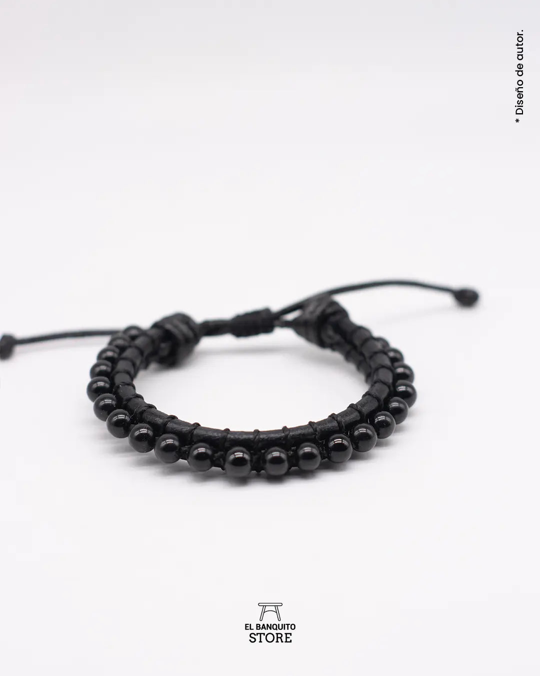 Pulsera de Turmalina negra/Pulsera de Cuero