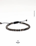 Pulsera de Obsidiana Plateada 4 mm | Minimalismo Masculino