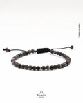 Pulsera de Obsidiana Plateada 4 mm | Minimalismo Masculino