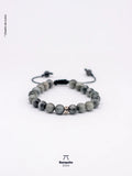 Pulsera Ojo de Halcón Gris 8mm con plata 950