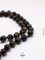Collar de Ojo de Tigre Negro Natural – Hecho a Mano en Chile