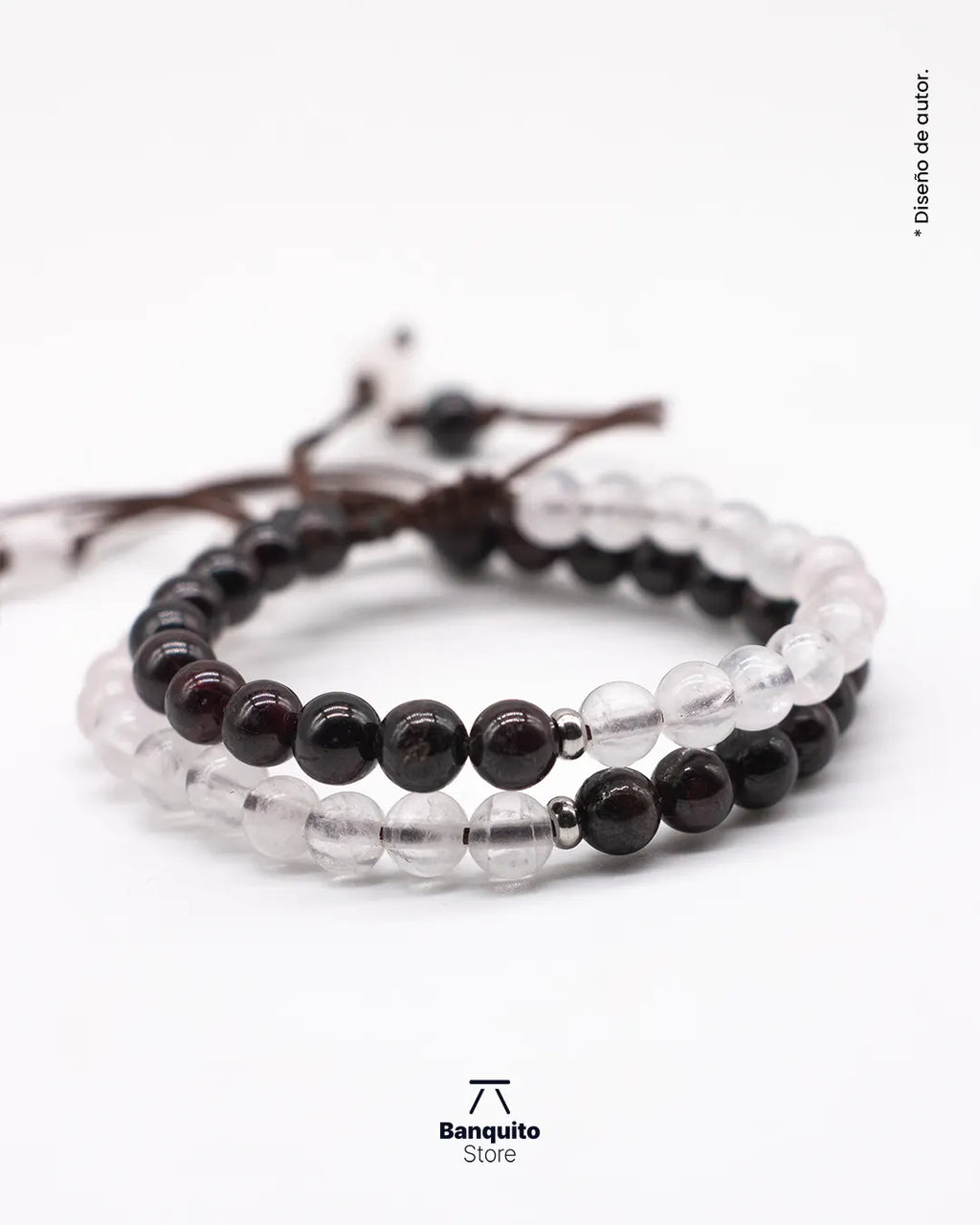 Pulseras de Pareja Cuarzo Rosa y Granate