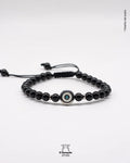 Pulsera Turmalina Negra con ojo turco