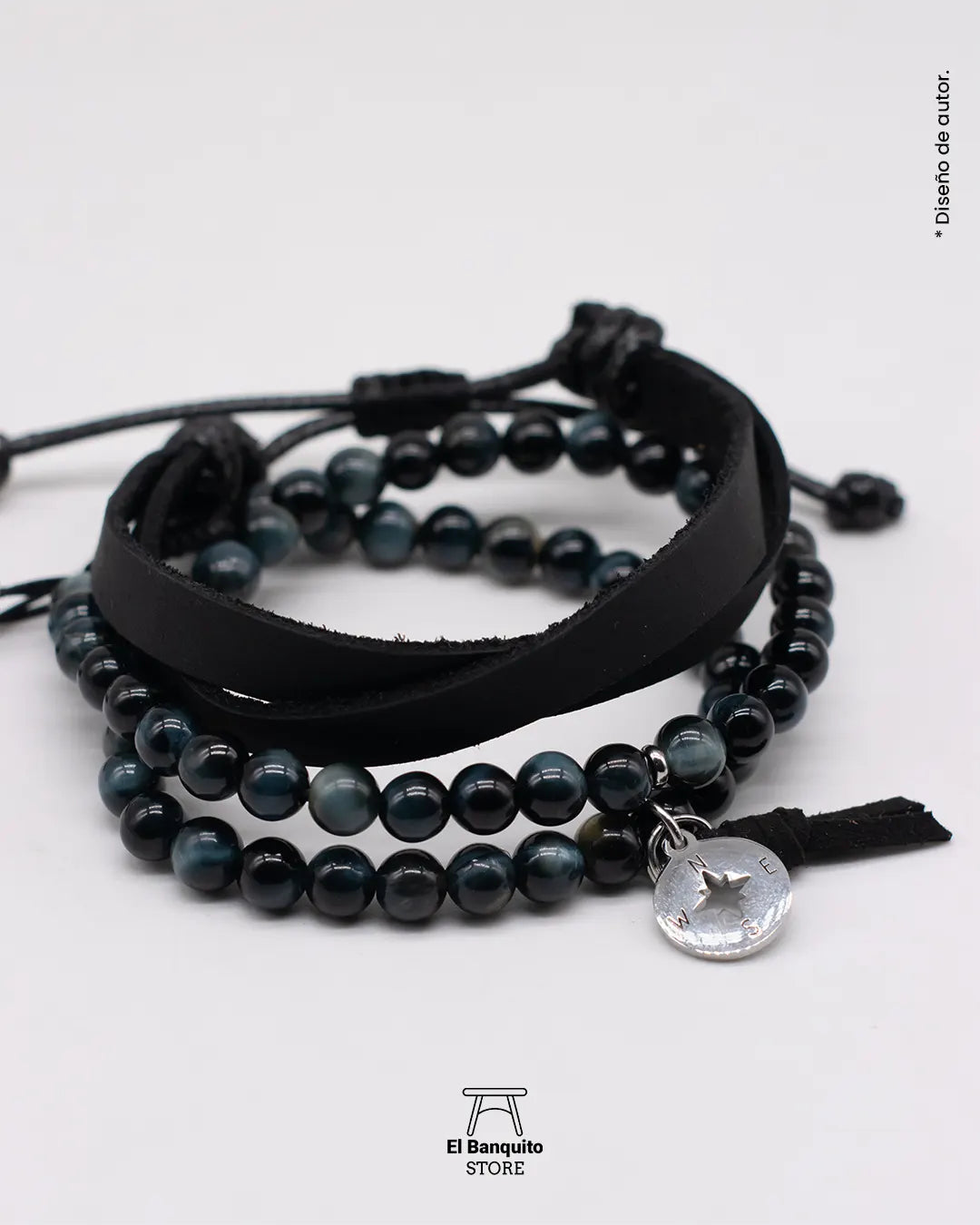Set Pulseras Ojo de Halcón Azul
