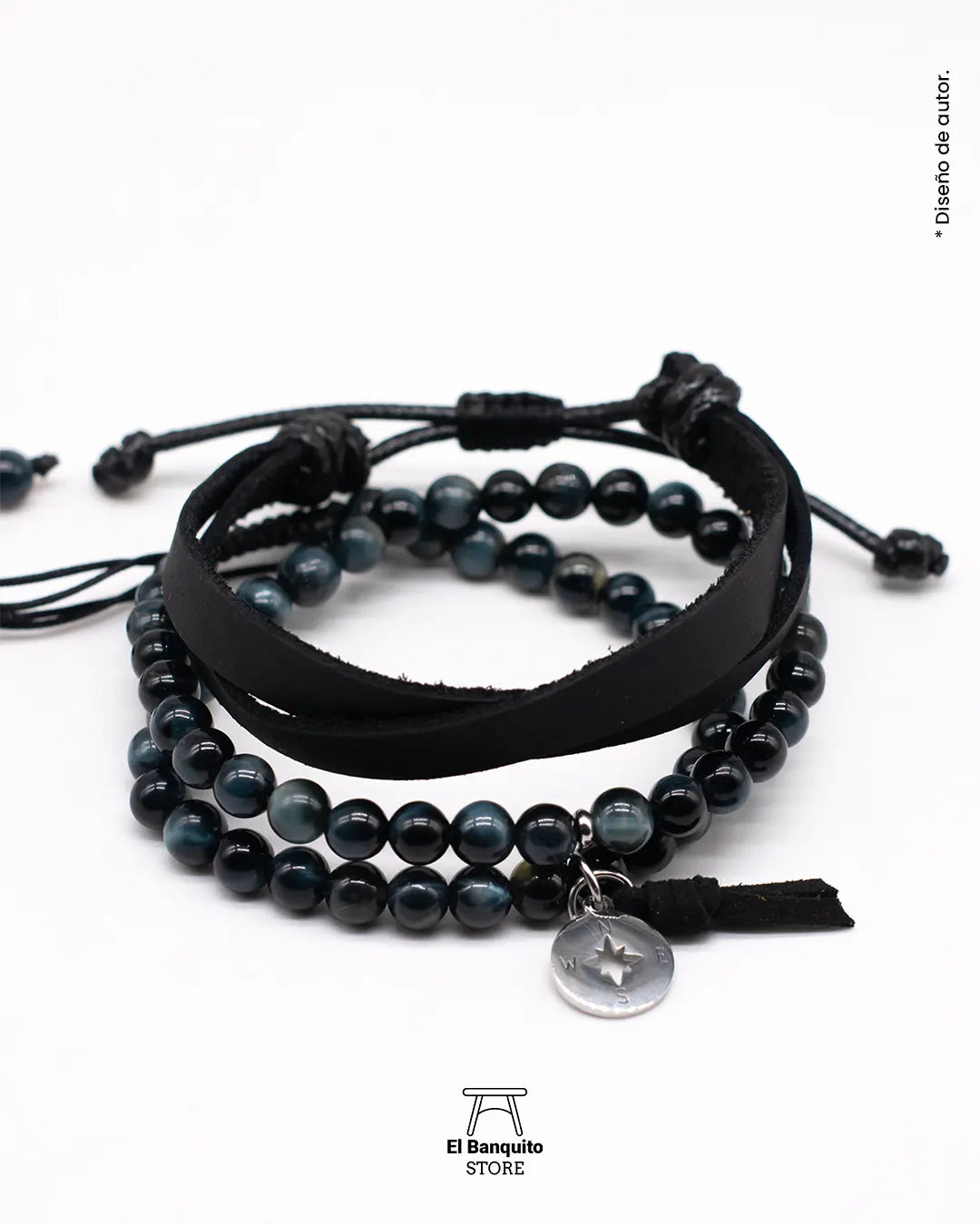Set Pulseras Ojo de Halcón Azul