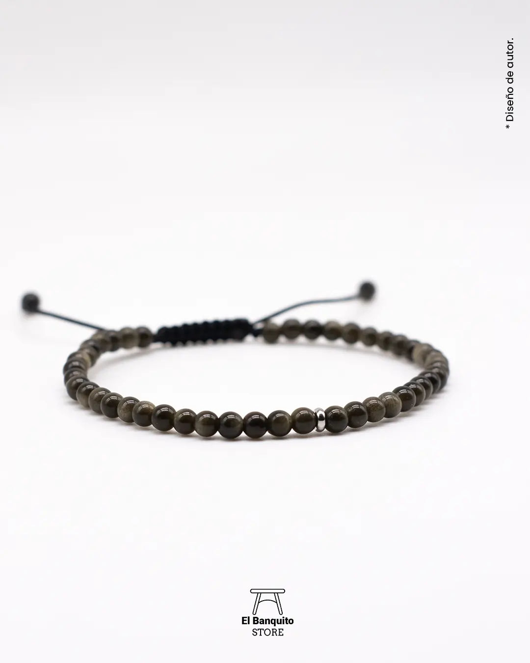 Pulsera Obsidiana Dorada