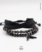 Pulsera Obsidiana Plateada