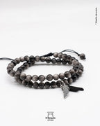 Pulsera Obsidiana Plateada