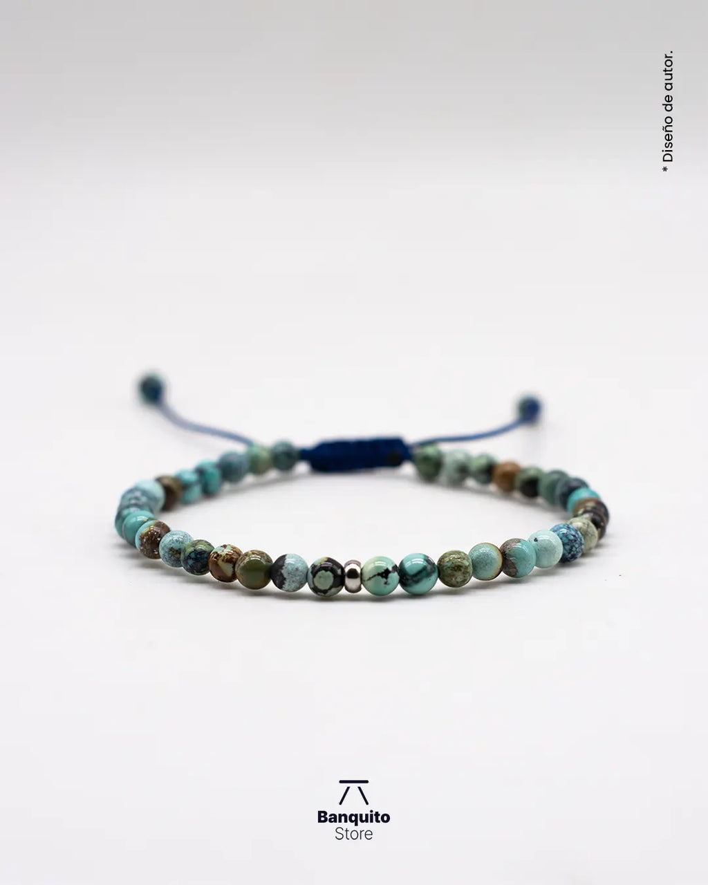 Pulsera de Turquesa Tibetana Natural con pulsera de cuero plano