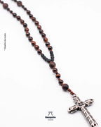 Collar Rosario de Ojo de Buey Matte y Brillante para Hombre