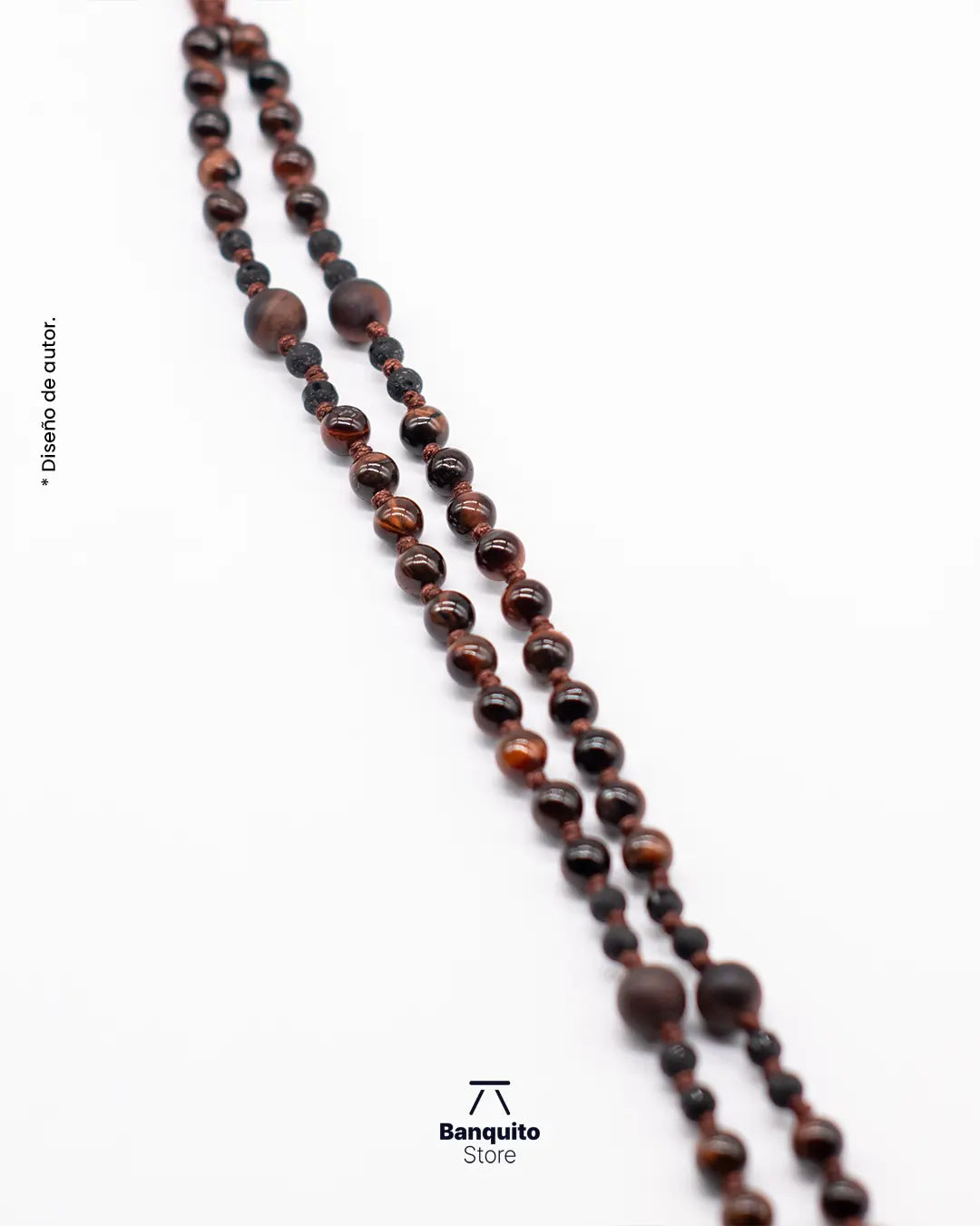 Collar Rosario de Ojo de Buey Matte y Brillante para Hombre