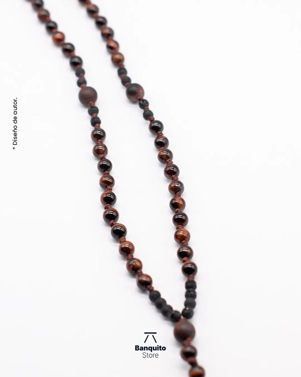 Collar Rosario de Ojo de Buey Matte y Brillante para Hombre