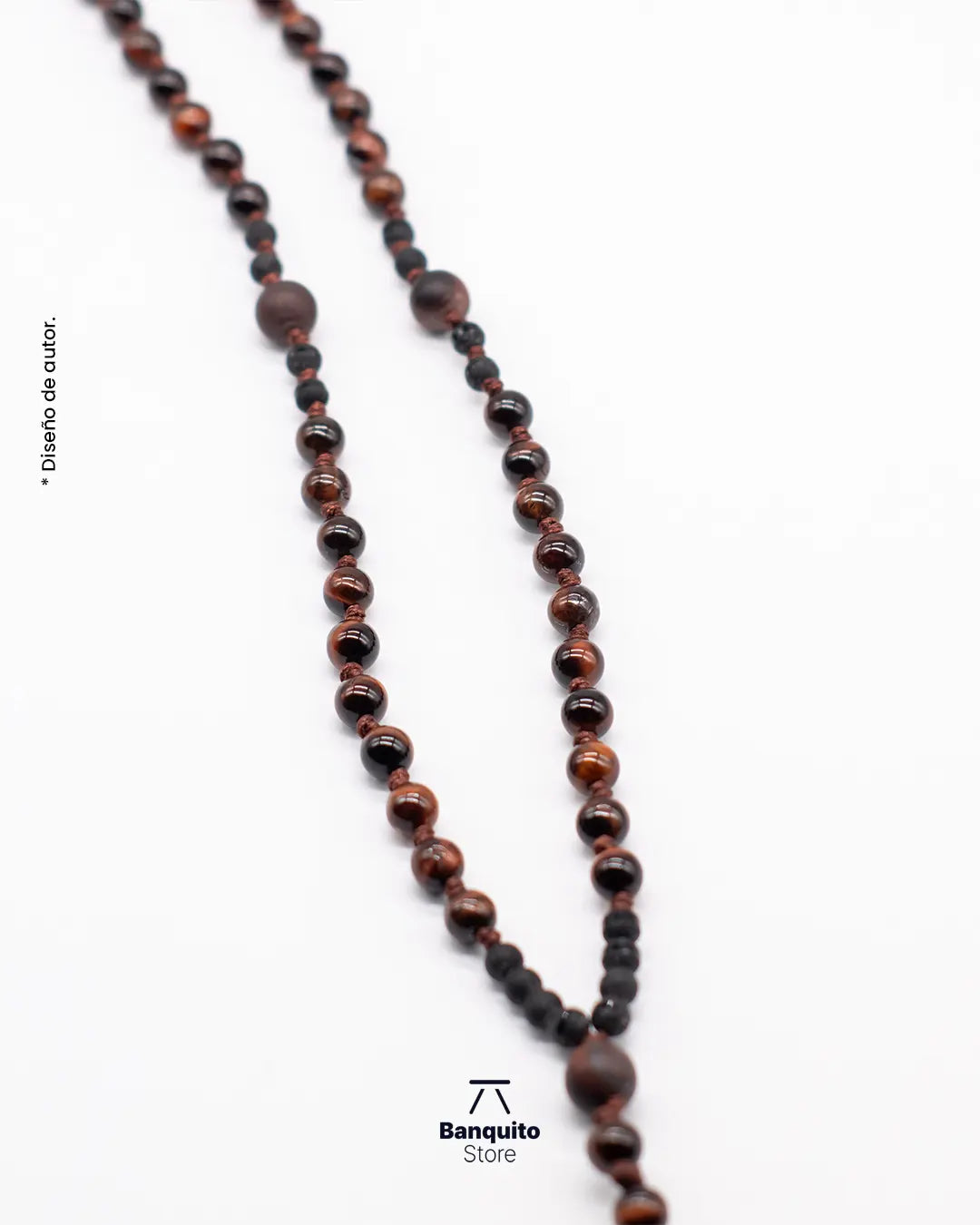 Collar Rosario de Ojo de Buey Matte y Brillante para Hombre
