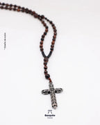 Collar Rosario de Ojo de Buey Matte y Brillante para Hombre