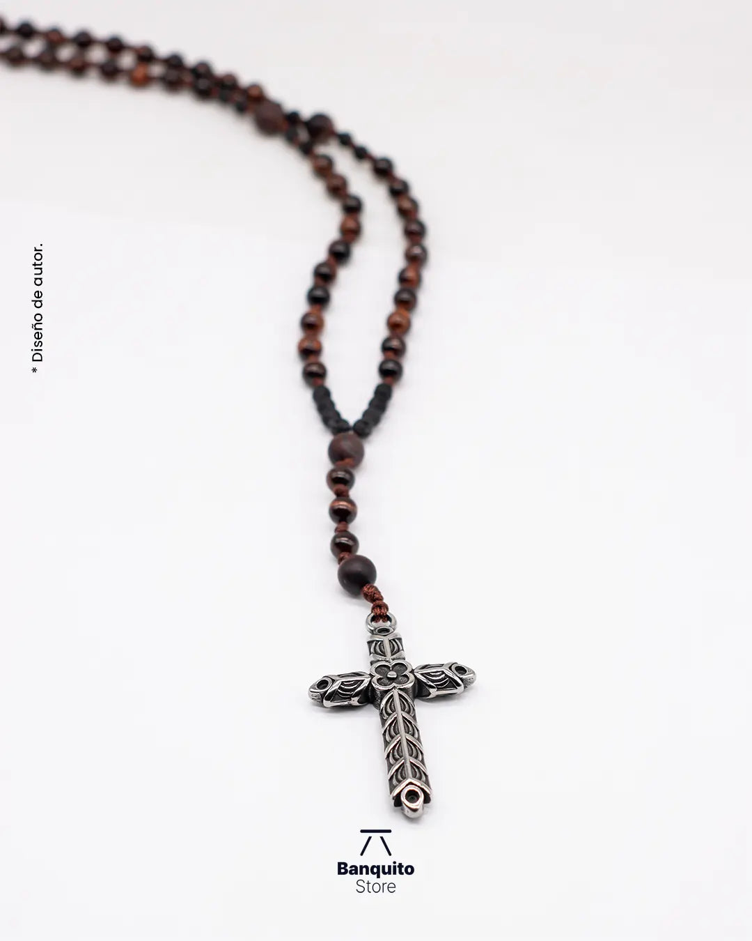 Collar Rosario de Ojo de Buey Matte y Brillante para Hombre