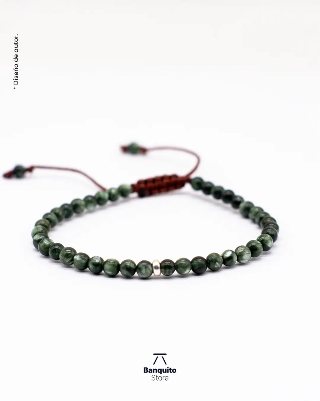 Pulsera de Serafinita Natural con Plata 950 para Hombre
