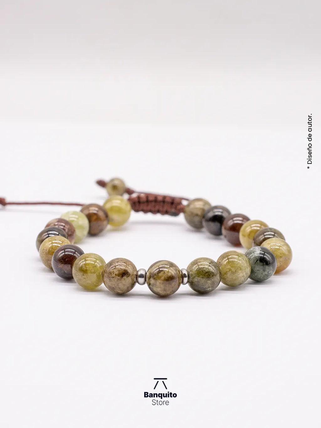 Pulsera Granate Verde Hombre Chile | Piedra Natural 8mm