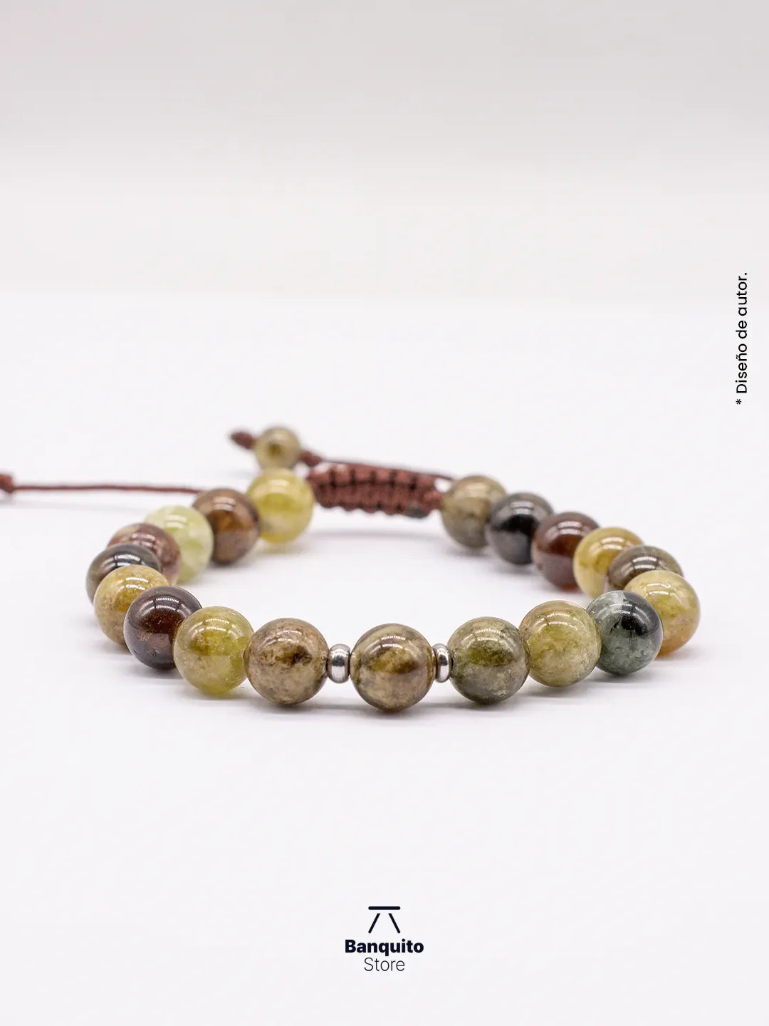 Pulsera Granate Verde Hombre Chile | Piedra Natural 8mm