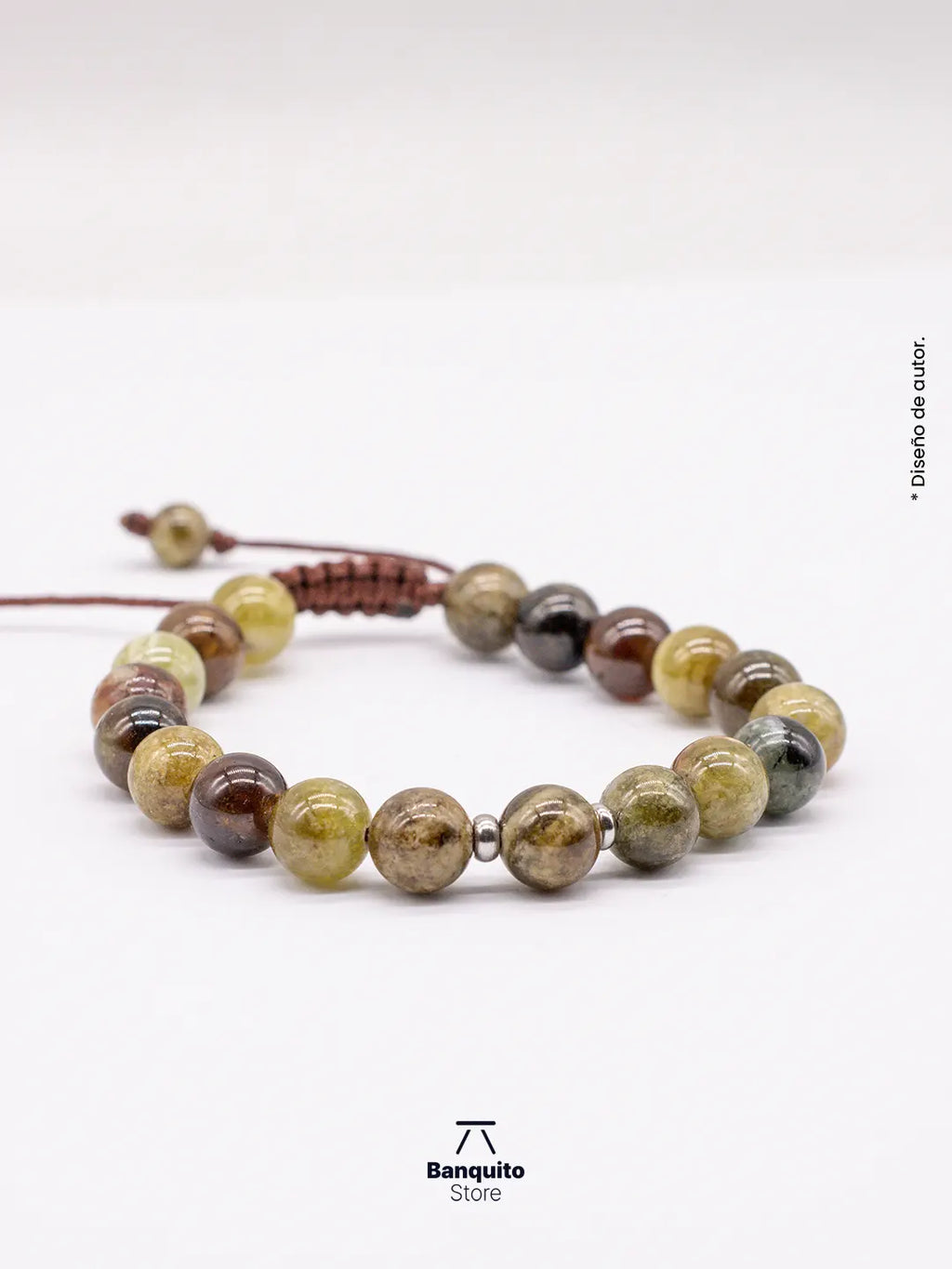 Pulsera Granate Verde Hombre Chile | Piedra Natural 8mm
