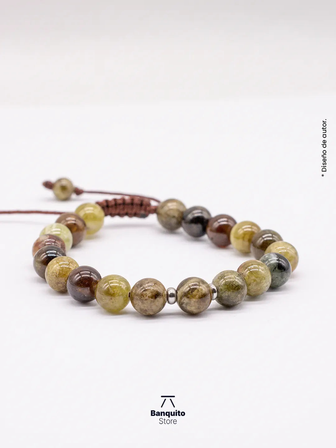 Pulsera Granate Verde Hombre Chile | Piedra Natural 8mm