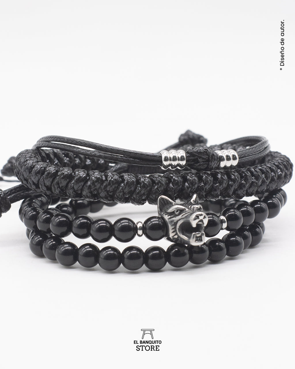 Set Pulseras con Onix con Lobo