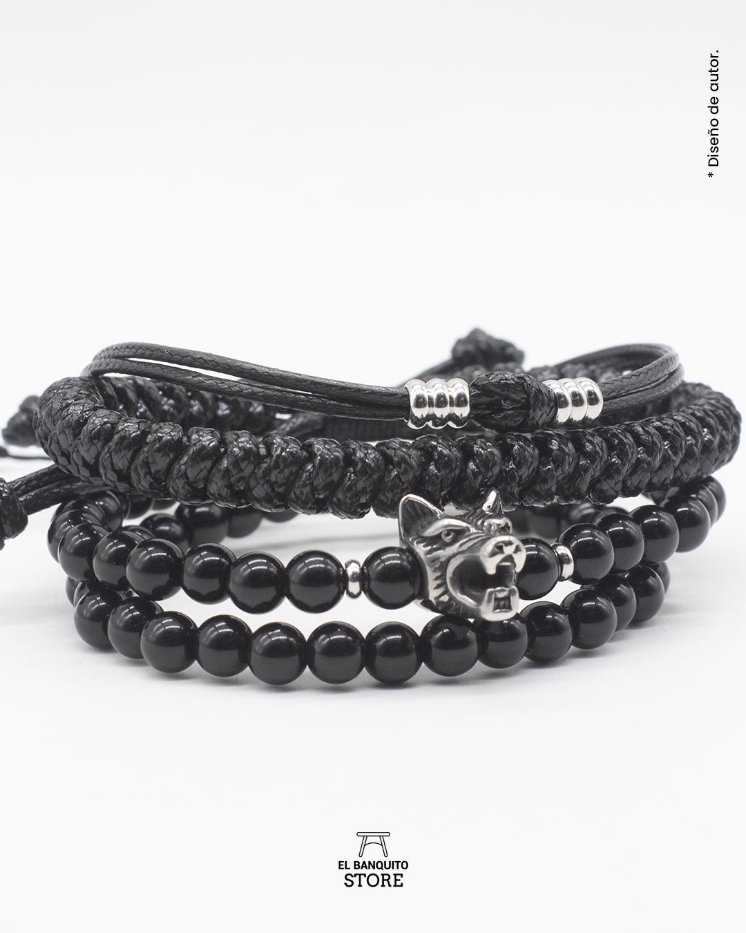 Set Pulseras con Onix con Lobo