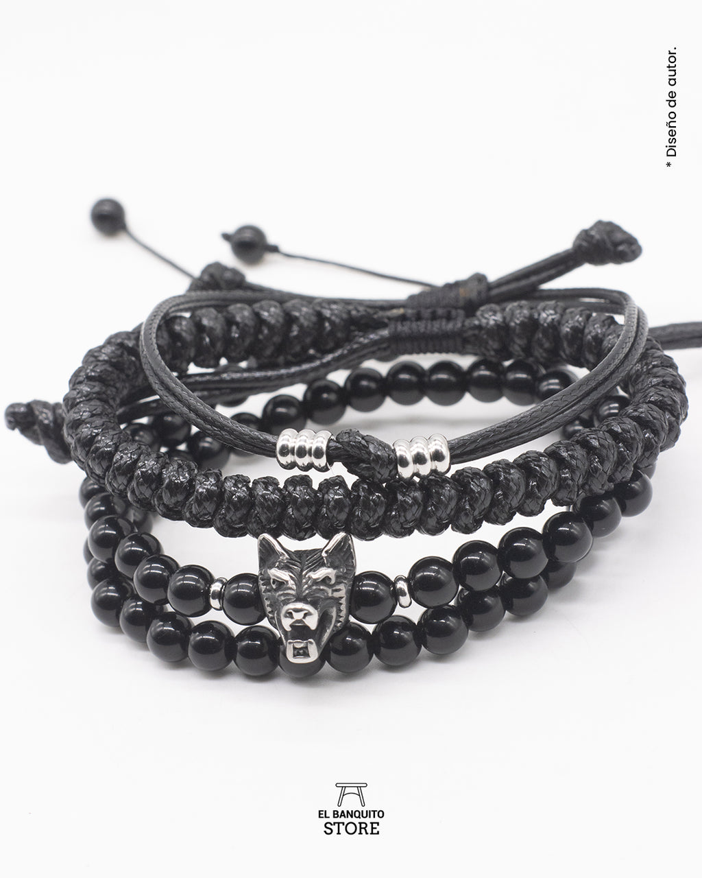 Set Pulseras con Onix con Lobo