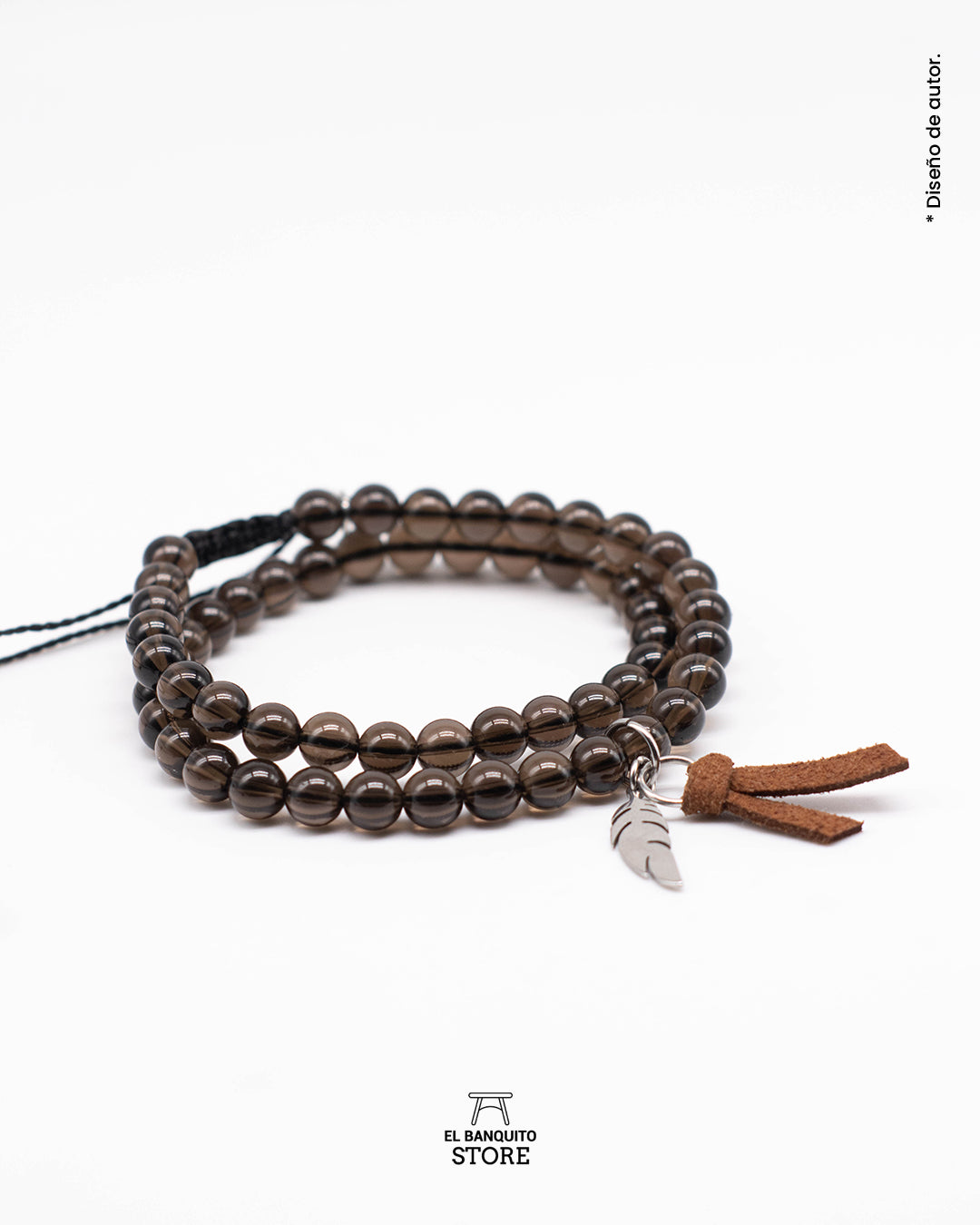 Pulsera Doble Bemus Cuarzo Ahumado Natural