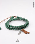 Pulsera con Malaquita Natural con Pluma