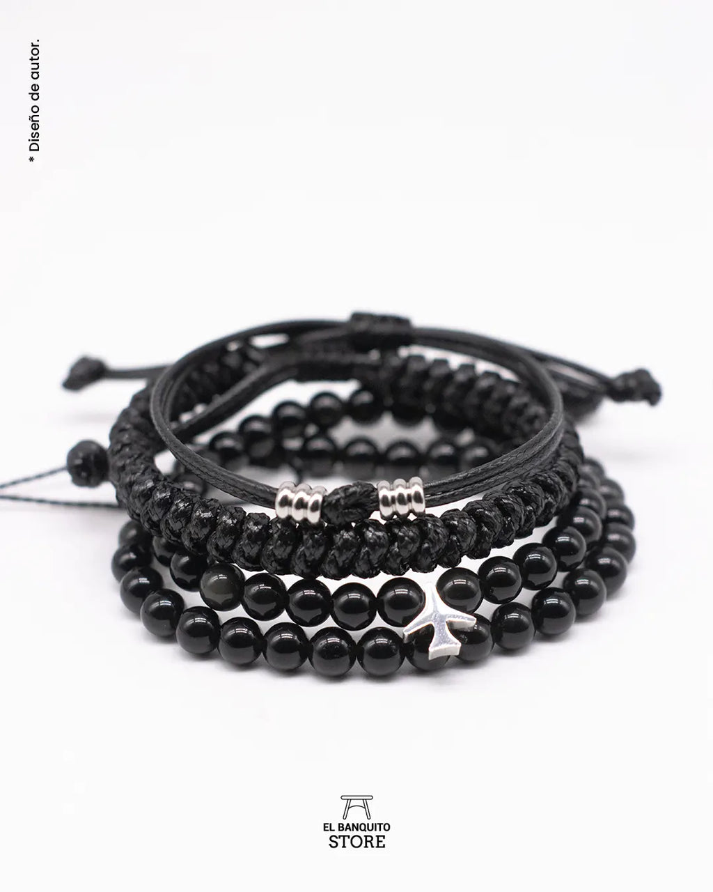 Set de Pulseras Con Obsidiana
