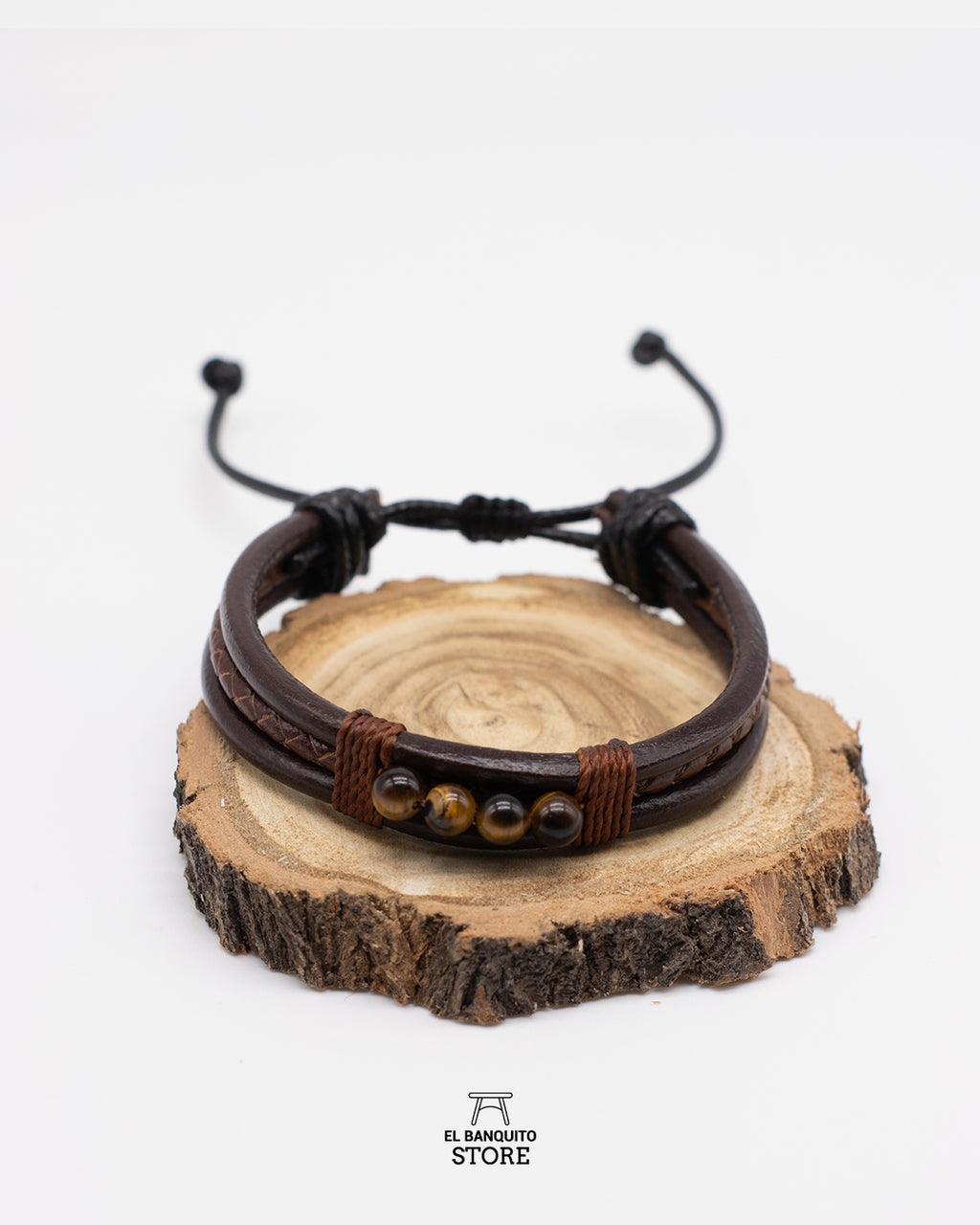 Pulsera de Cuero con Ojo de Tigre