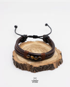 Pulsera de Cuero con Ojo de Tigre