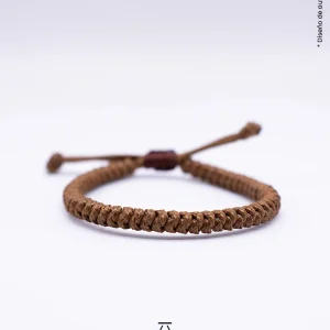 Pulsera de Cordón Café con Nudo Tibetano | Joyería Artesanal