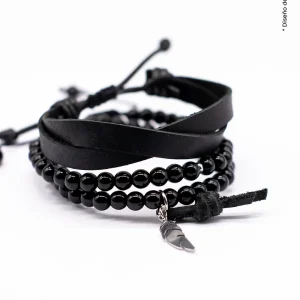 Pulsera Turmalina Negra Para Hombre