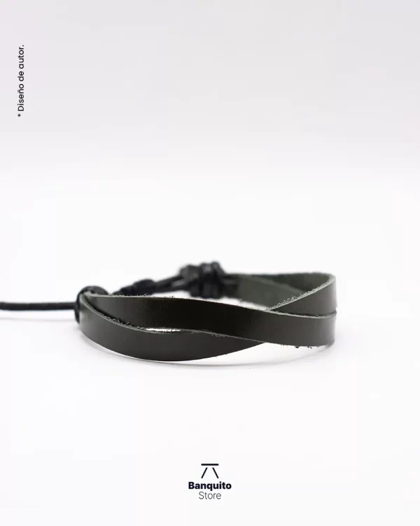 Pulsera de Cuero Verde para Hombre - Imagen 2