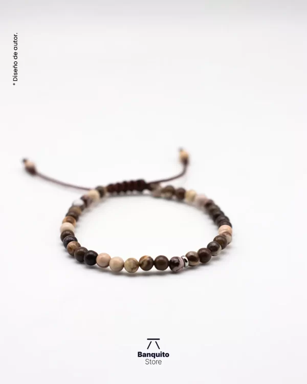Pulsera Jaspe Cebra – Diseño Masculino - Imagen 3